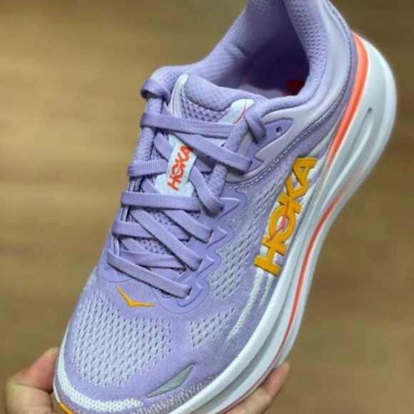 Hoka Women's Lavender and Orange Platform Shoes - Picture 3 of 5